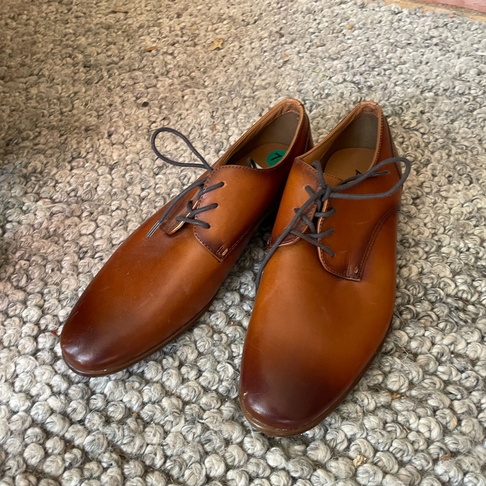 ALDO Men's 7.5 Classic Gradient Brown Leather Dress Shoes